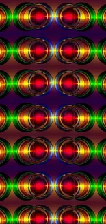 Vibrant circles wallpaper with geometric design.