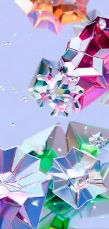 Colorful geometric crystal wallpaper art