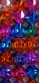 Vibrant geometric crystal pattern wallpaper.