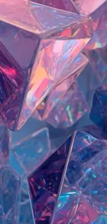 Vibrant geometric crystal design with colorful hues.