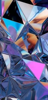 Geometric crystal pattern wallpaper with dynamic colors.