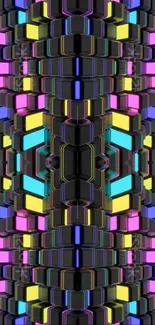 Colorful geometric digital art wallpaper