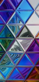 Vibrant triangular pattern with rainbow colors.