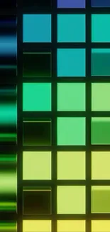 Vibrant geometric green and yellow mobile wallpaper.