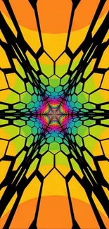 Colorful geometric kaleidoscope pattern wallpaper