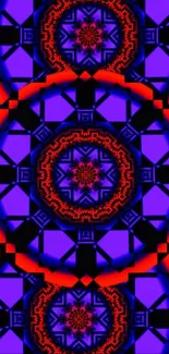 Vibrant geometric kaleidoscope patterns with bold colors