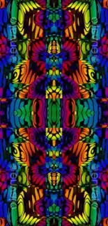 Vibrant geometric kaleidoscope wallpaper design.