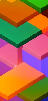 Vibrant geometric wallpaper with colorful blocks.