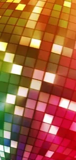 Multicolor vibrant mosaic tile design for phone wallpaper.