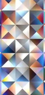 Vibrant geometric wallpaper with colorful triangles