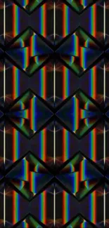 Geometric abstract wallpaper with rainbow hues