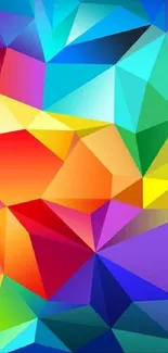 Vibrant geometric mobile wallpaper with rich colors.