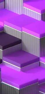 3D geometric blocks in purple tones.