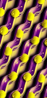 Vibrant geometric pattern with purple and yellow colors.