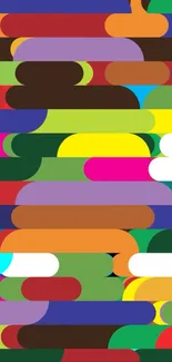 Colorful geometric abstract mobile wallpaper with vibrant patterns.