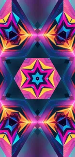 Vibrant geometric mobile wallpaper with colorful abstract patterns.