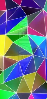 Colorful geometric triangle pattern wallpaper.