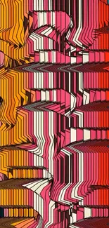 Vibrant geometric pattern mobile wallpaper in abstract art style.