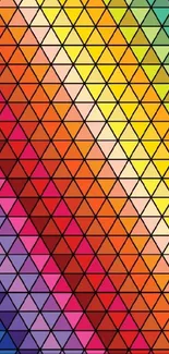 Rainbow geometric triangle pattern wallpaper.