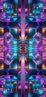 Vibrant geometric pattern with colorful reflections.