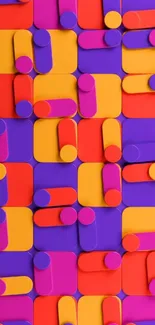 Vibrant colorful geometric pattern wallpaper.
