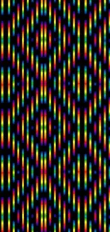 Colorful geometric pattern with vibrant lines.