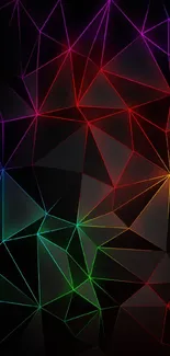 Vibrant neon geometric mobile wallpaper design.