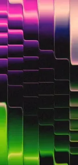 Vibrant pink and green geometric pattern wallpaper
