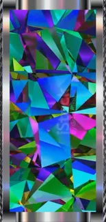 Vibrant geometric wallpaper with colorful abstract design.