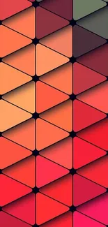 Vibrant geometric wallpaper with colorful triangles.