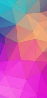 Vibrant geometric mobile wallpaper with colorful polygon pattern.