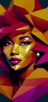 Colorful geometric portrait modern wallpaper design.