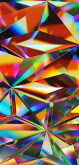 Colorful geometric prism art wallpaper