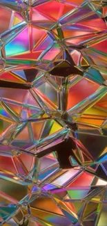 Vibrant geometric pattern with rainbow hues