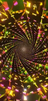 Vibrant geometric spiral mobile wallpaper.