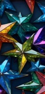 Colorful geometric stars wallpaper for mobile.