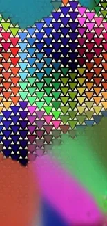 Colorful triangle geometric pattern wallpaper.