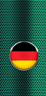 Dynamic wallpaper with Germany flag on teal textured background.