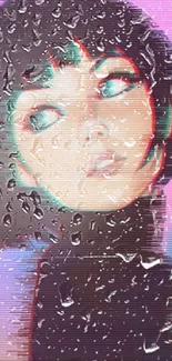 Vibrant glitch art portrait of a young woman in digital style.