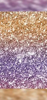 Glitter gradient wallpaper with a gold to purple shimmer.