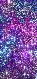 Sparkling purple and blue glitter wallpaper