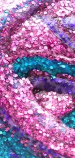 Colorful glitter waves in pink, teal, and purple for mobile wallpaper.