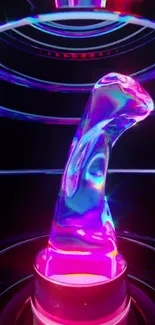 Vibrant neon abstract wallpaper with glowing effects.