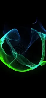 Abstract glowing waves on a dark background.