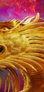 Golden dragon wallpaper with vibrant colors.