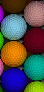 Vibrant colorful golf ball pattern wallpaper.