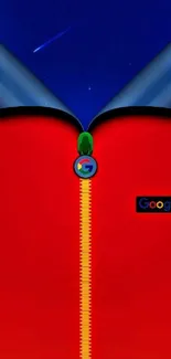 Google-themed zipper wallpaper with bold colors.