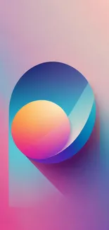 Colorful abstract wallpaper with geometric shapes and vibrant tones.