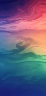 Vibrant gradient art wallpaper with swirling rainbow hues.