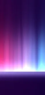 Mobile wallpaper with vibrant aurora hues in red, purple, and blue shades.